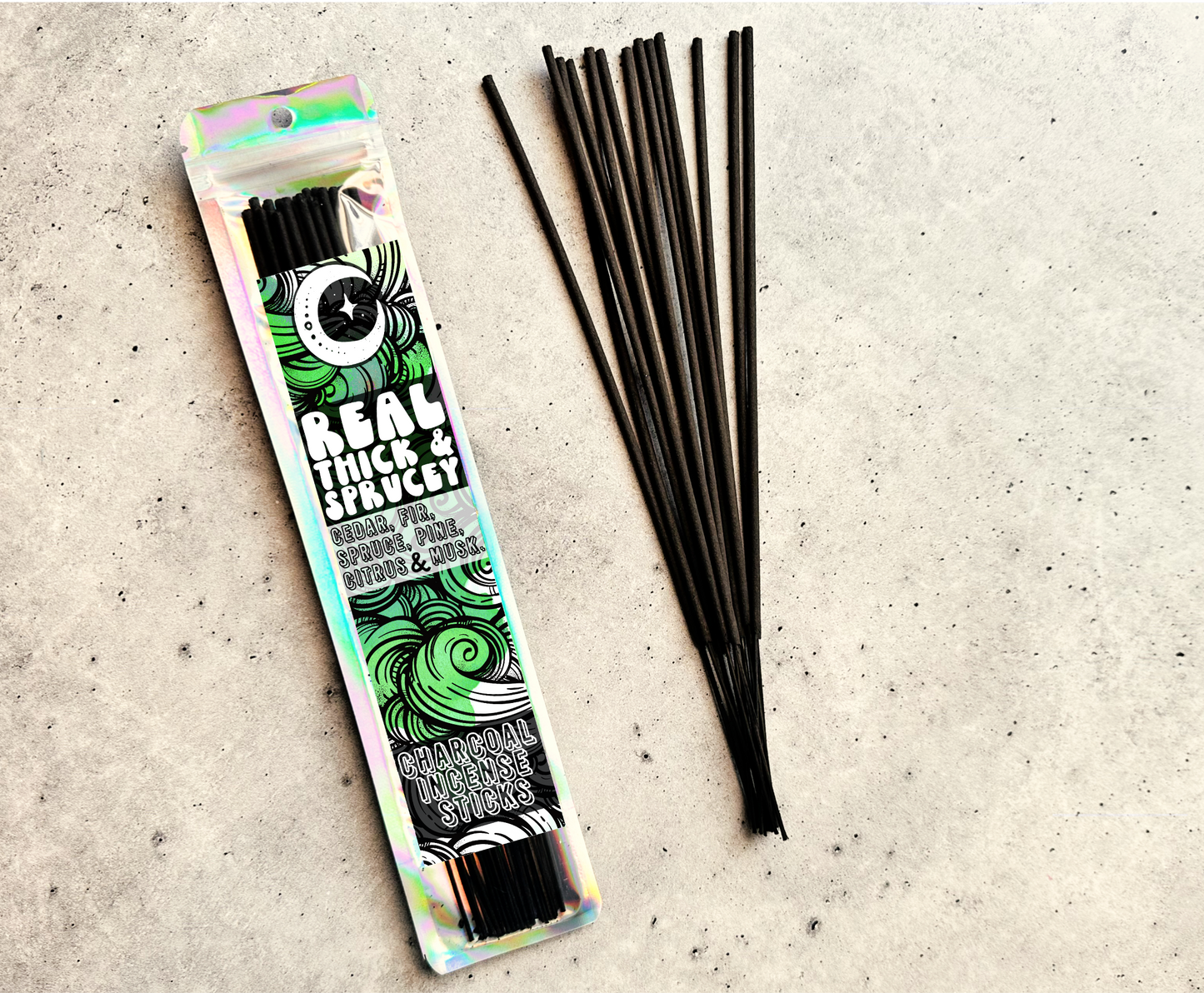Real, Thick & Sprucey | Charcoal Incense Sticks